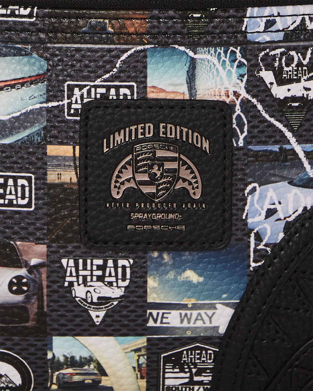 Sprayground Porsche Ahead Collab Limited Edition Crossbody Bag ergonomic mesh back padding