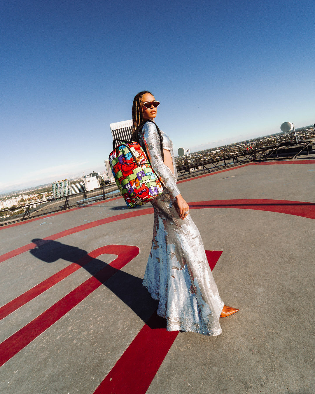 Sprayground Authentic Travel Backpack - front view with multiple pockets
