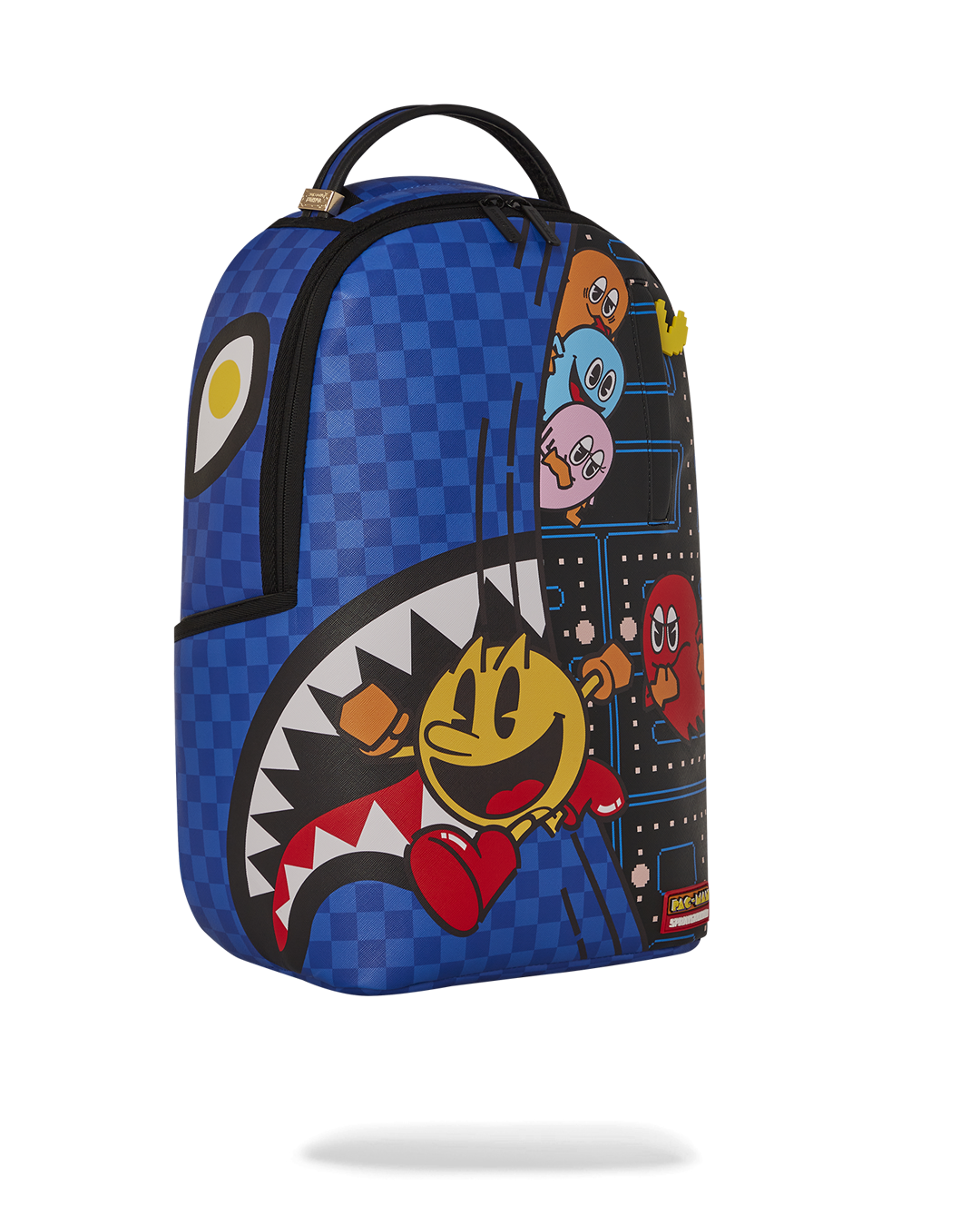 Back of the backpack highlighting ergonomic mesh padding and slide-through luggage sleeve