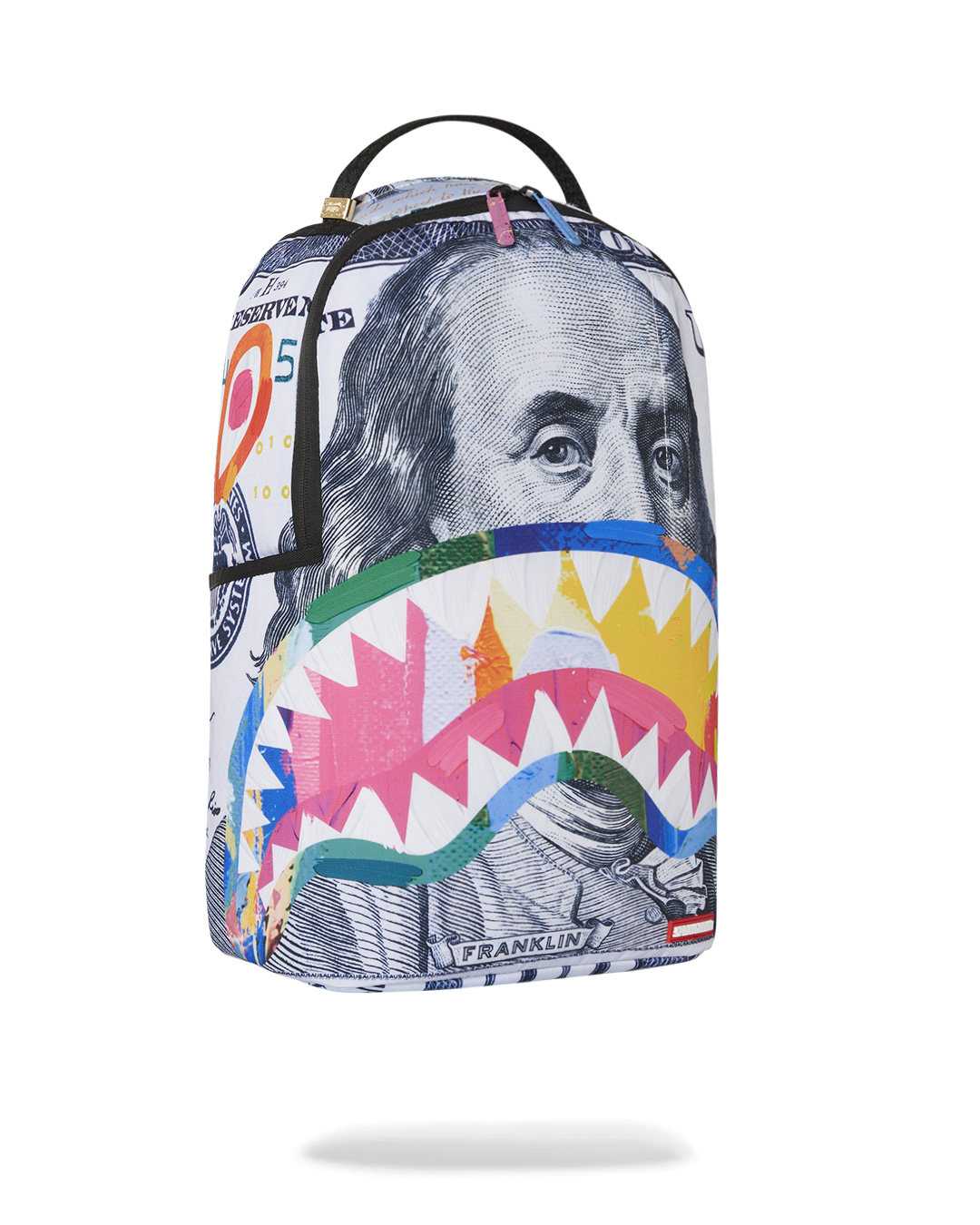 Open backpack displaying velour laptop compartment