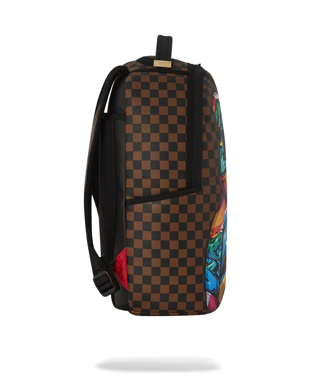 Side angle showing ergonomic mesh padding and adjustable straps for comfort