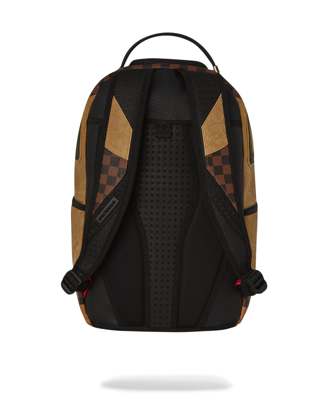 Henny Hercules faux leather backpack shown on a woman traveling through an urban setting