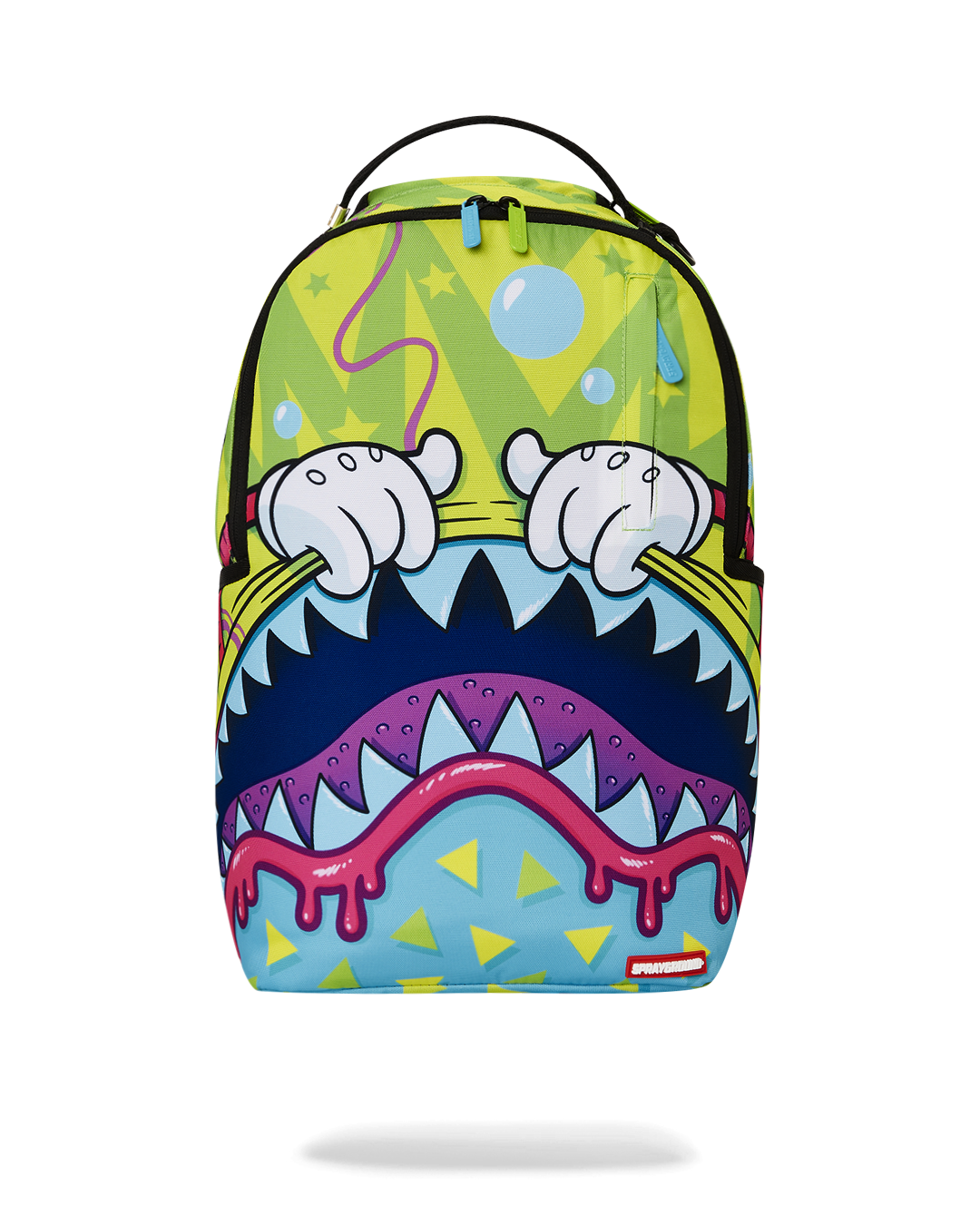 Front view of the Urban Luxe faux leather travel backpack on a city street.