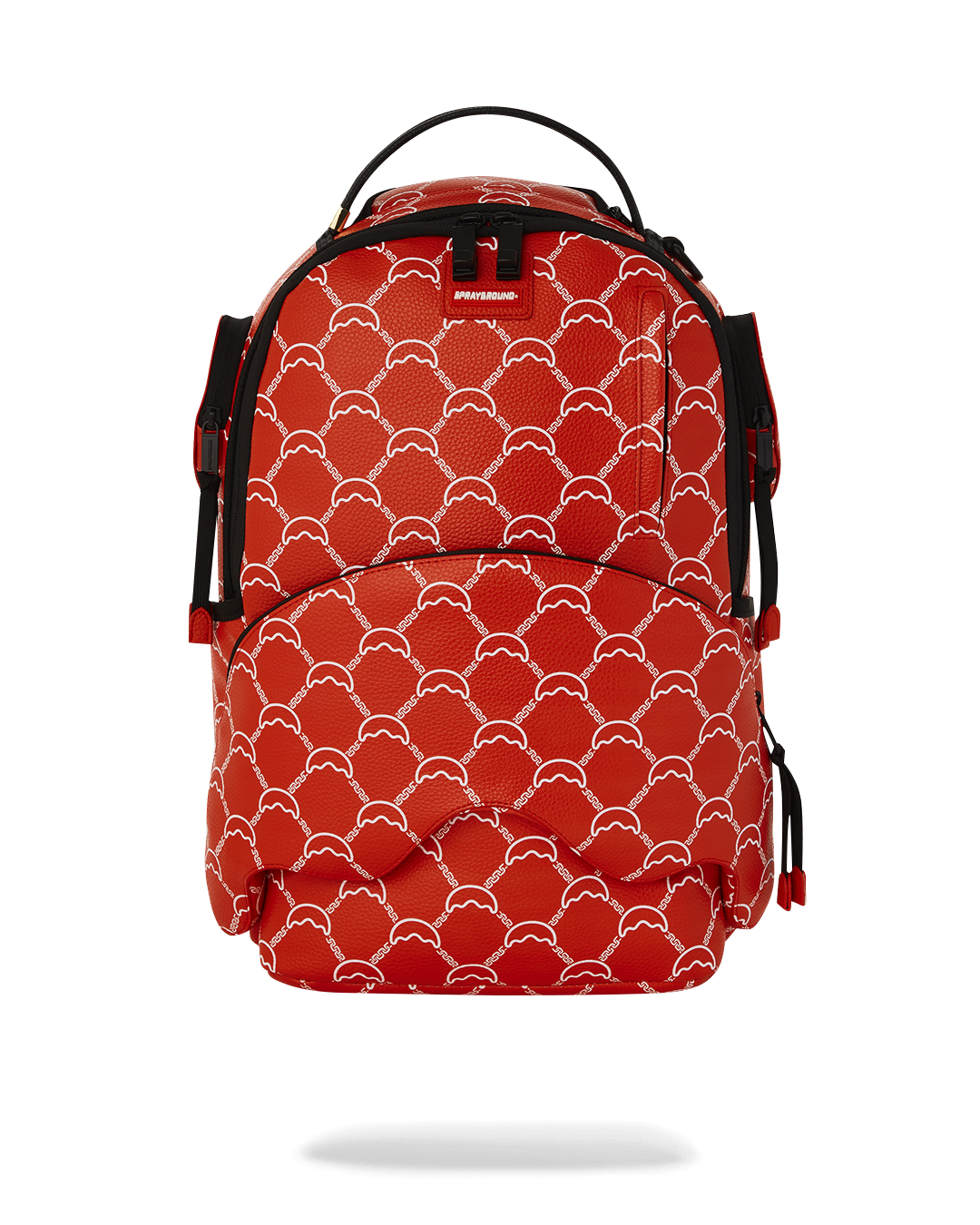 Sprayground Deluxe Faux Leather Backpack front view with zipper pocket