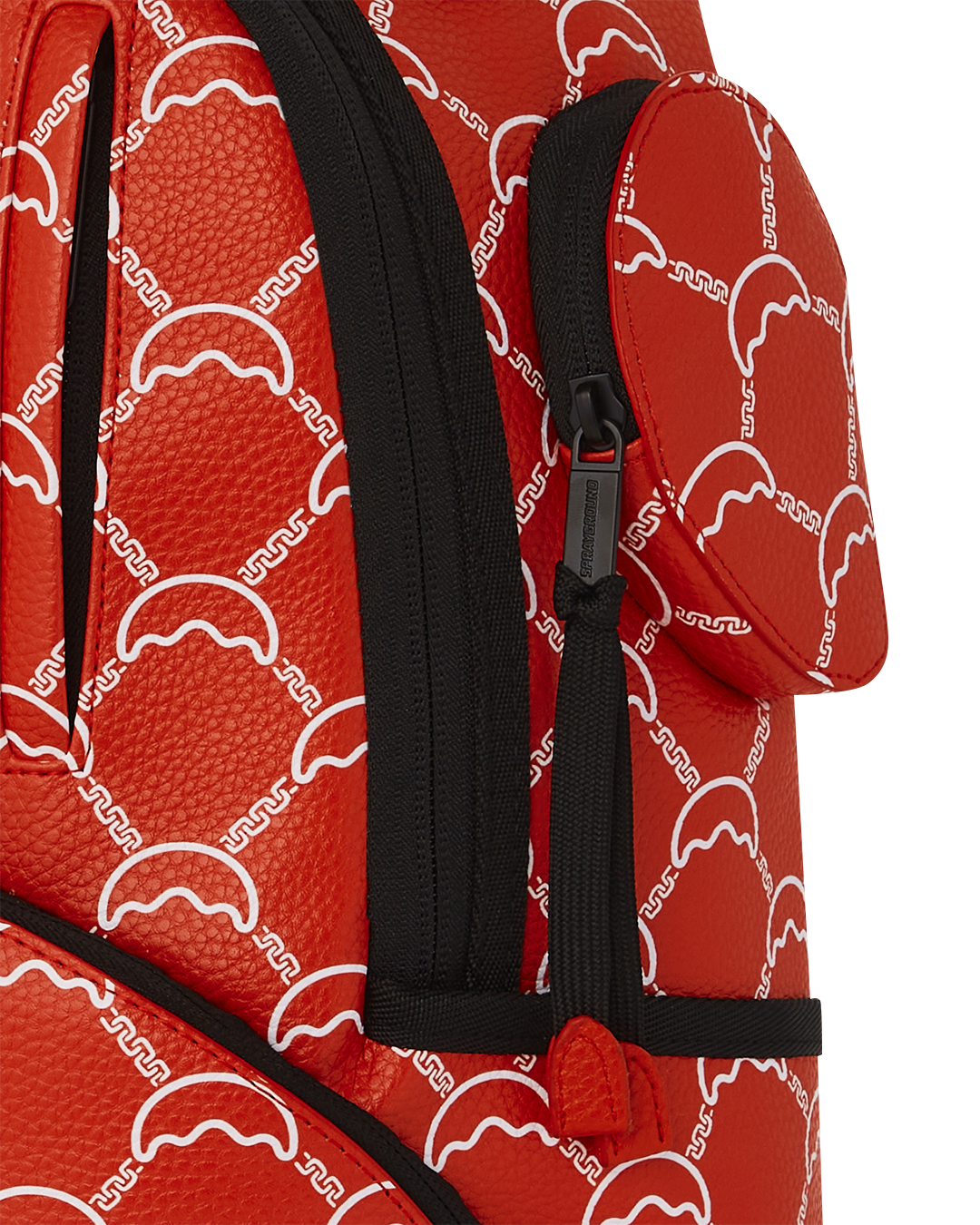 Sprayground Deluxe Faux Leather Backpack interior view with laptop compartment