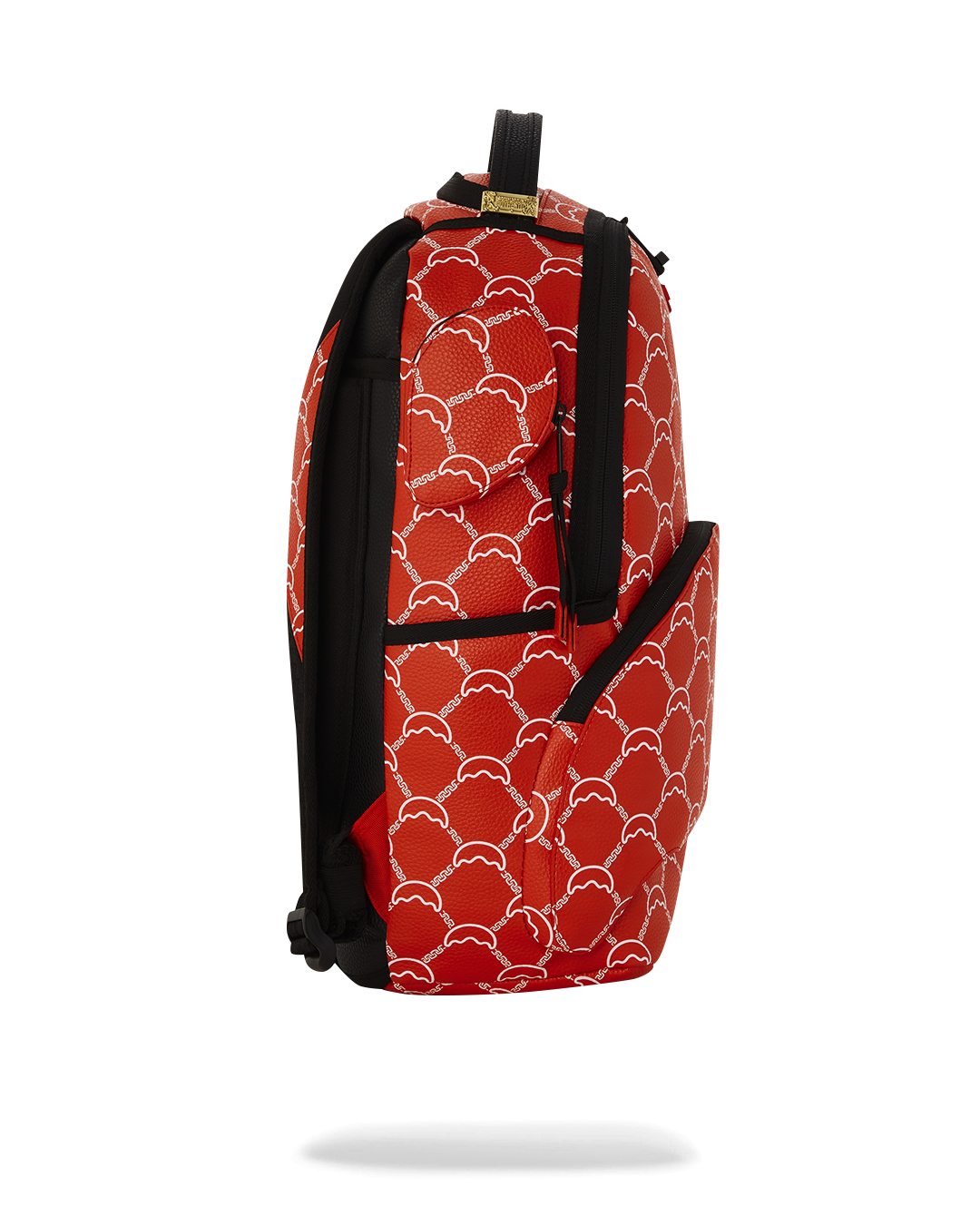 Sprayground Deluxe Faux Leather Backpack side view with adjustable straps