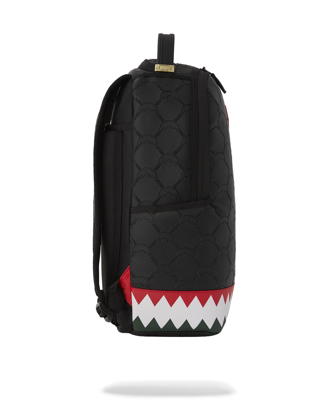 Interior view showing the padded laptop compartment inside the designer backpack