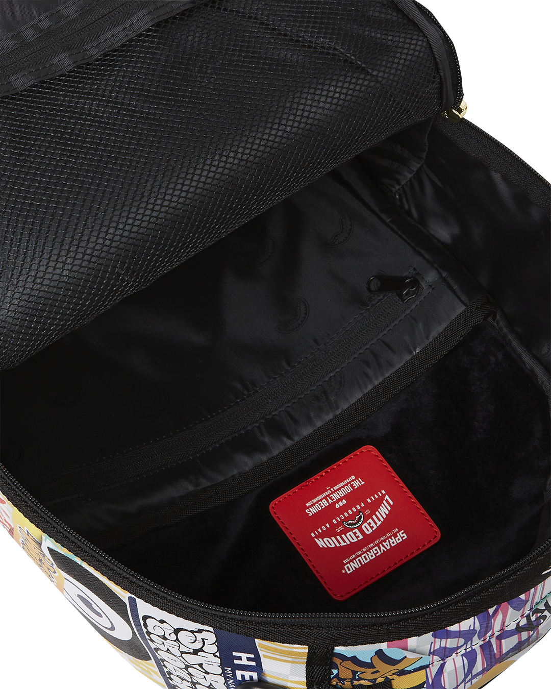 Side view of the faux leather backpack with side pockets and stylish hardware