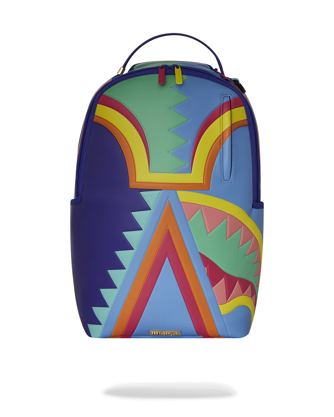 Sprayground Yacht Travel Backpack with front zipper pocket and side pockets, perfect for crossbody bag travelling