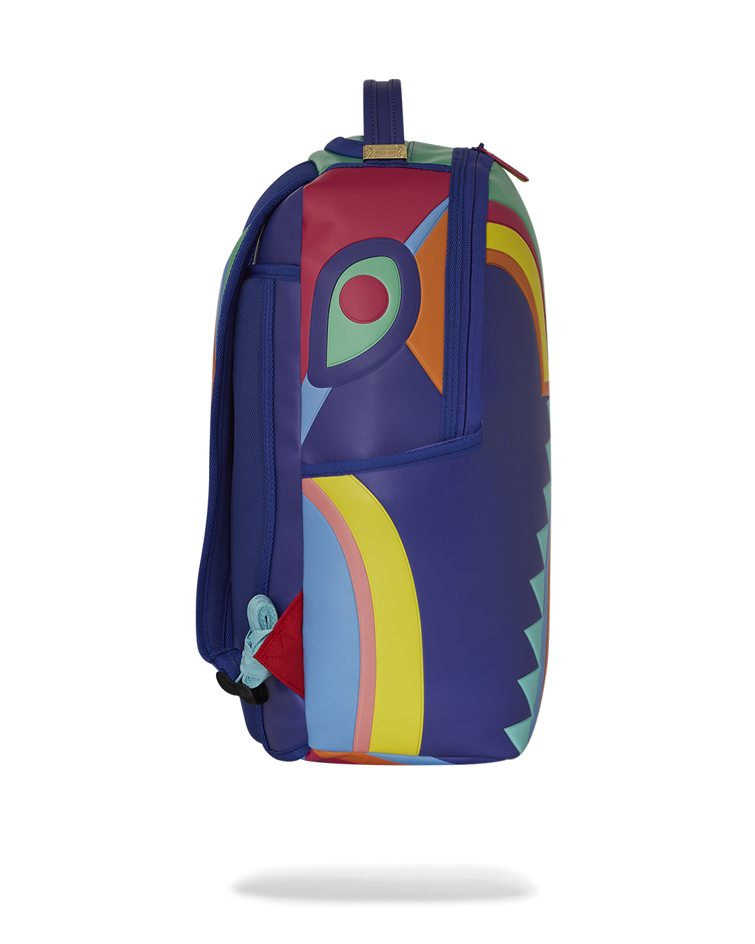 Backpack and travel essentials organized in multiple pockets