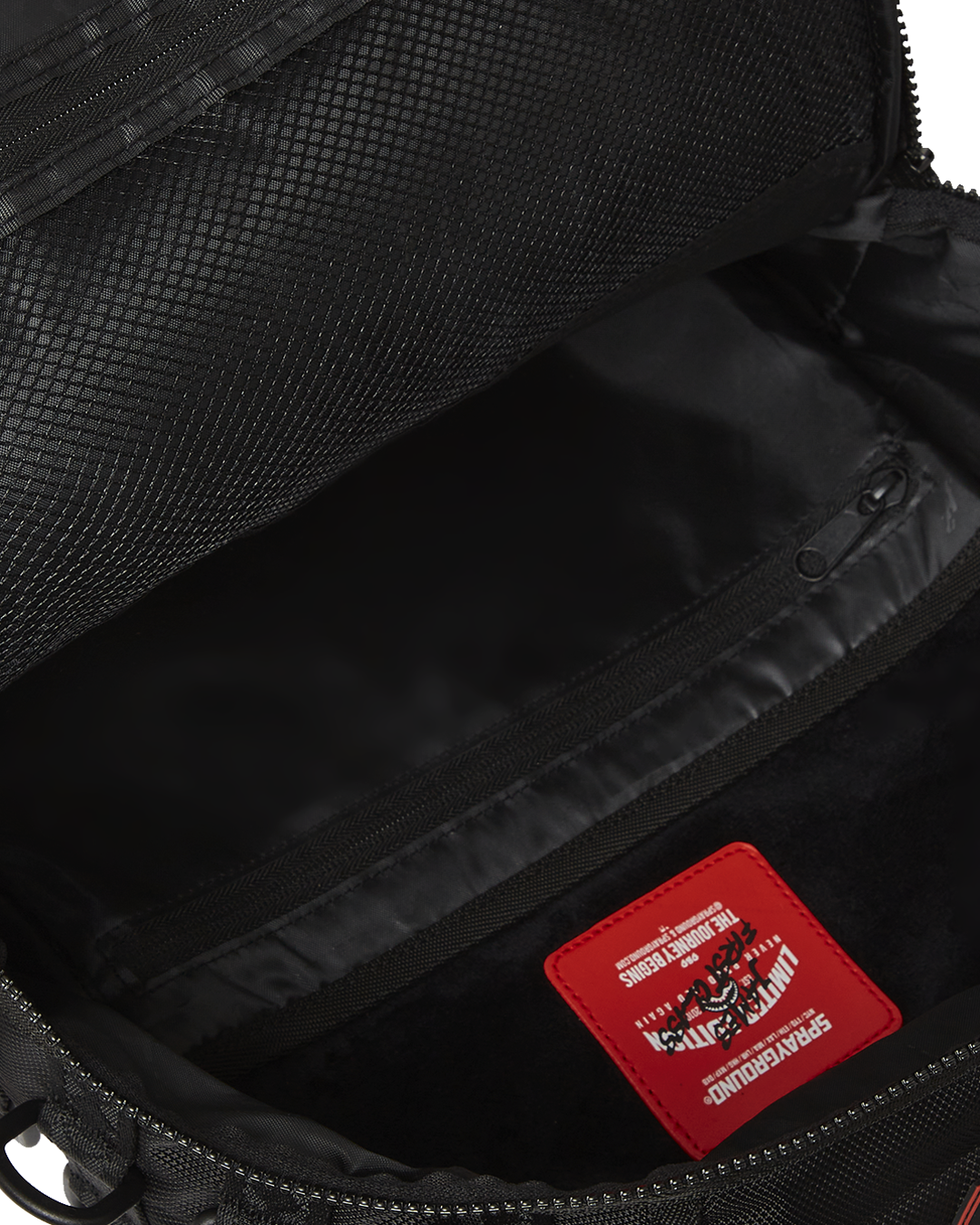 Interior view showing the padded laptop compartment and organizer pockets