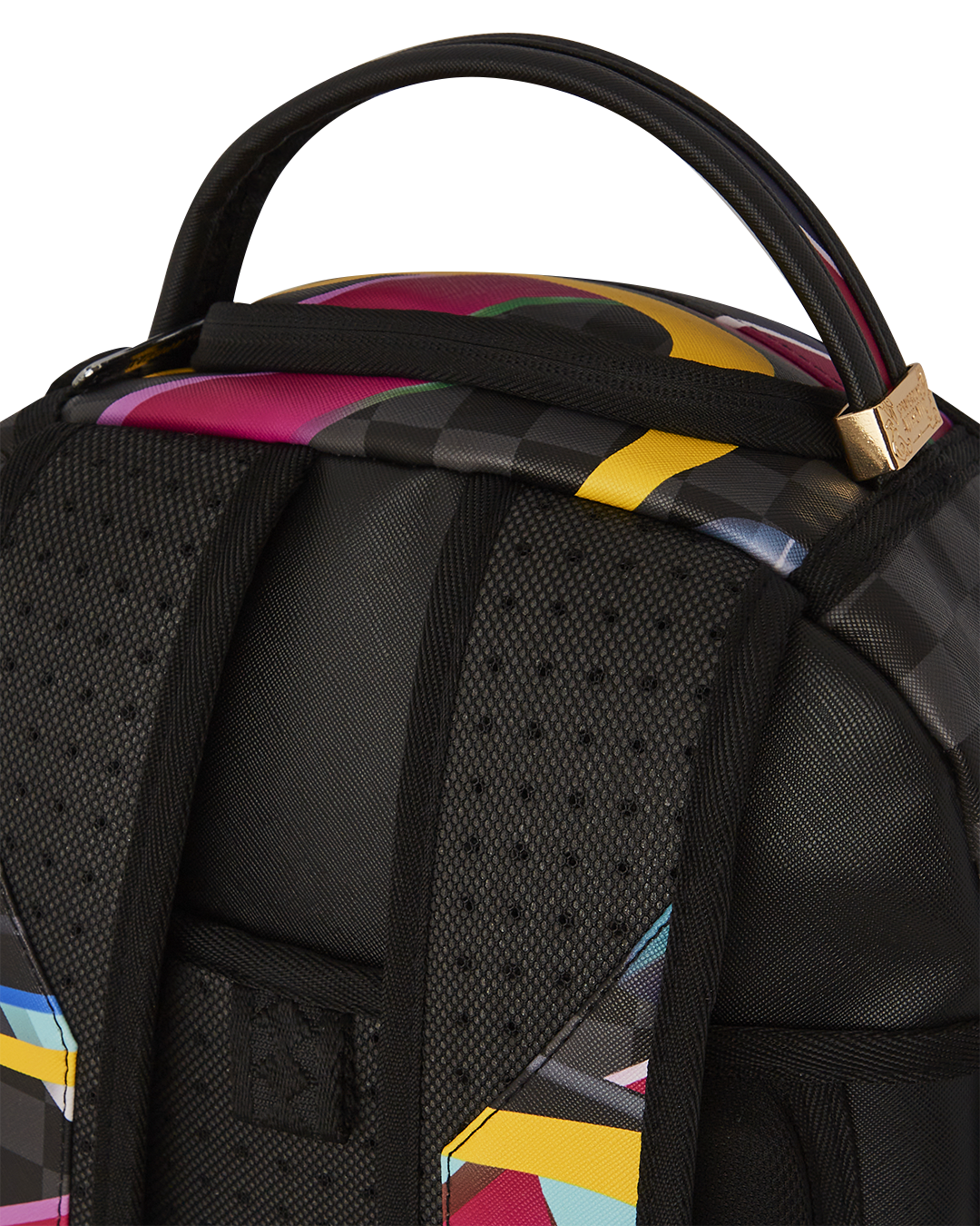 Shark mouth backpack styled with urban streetwear for a night out