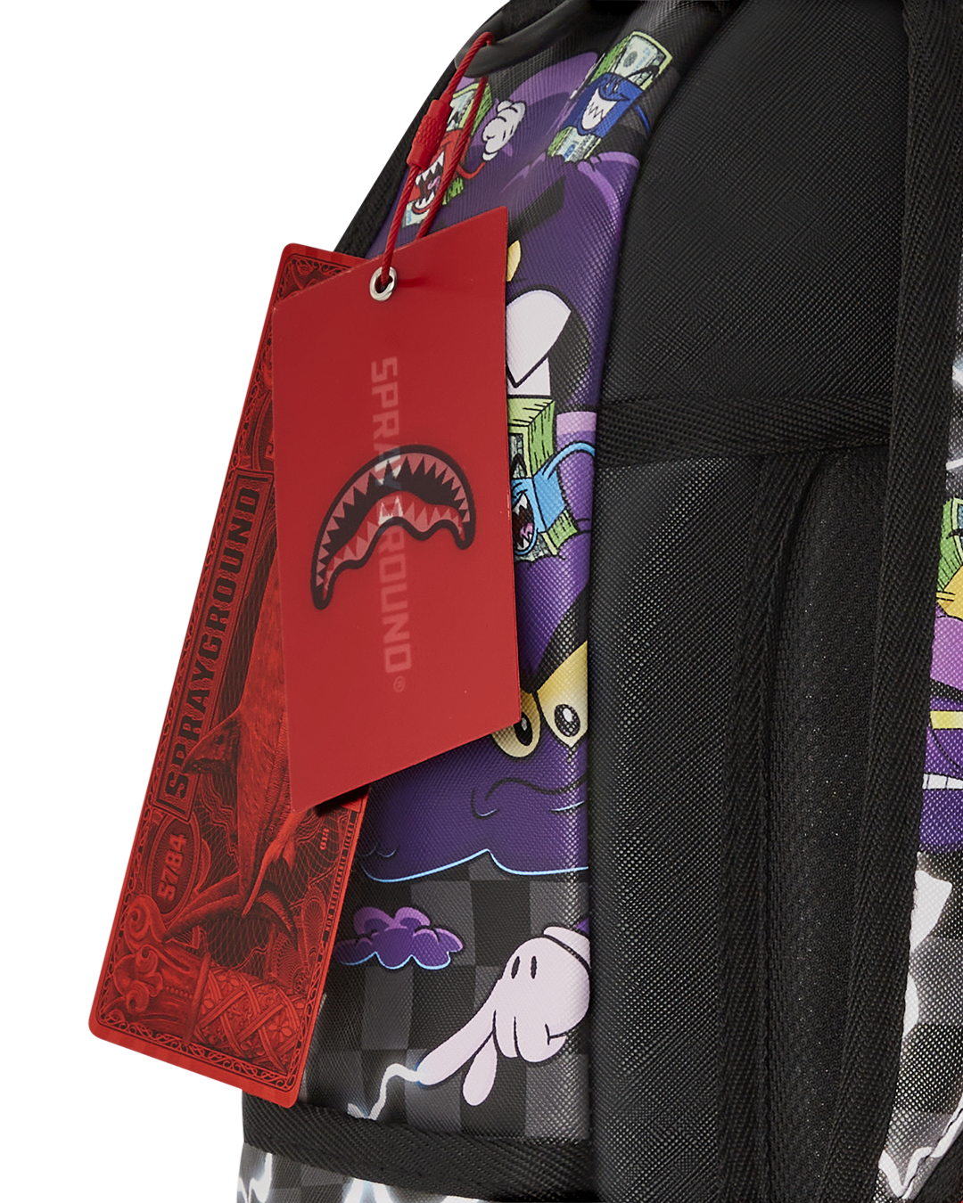 Water-Resistant Backpack with gold zippers and metal Sprayground Authentic badge