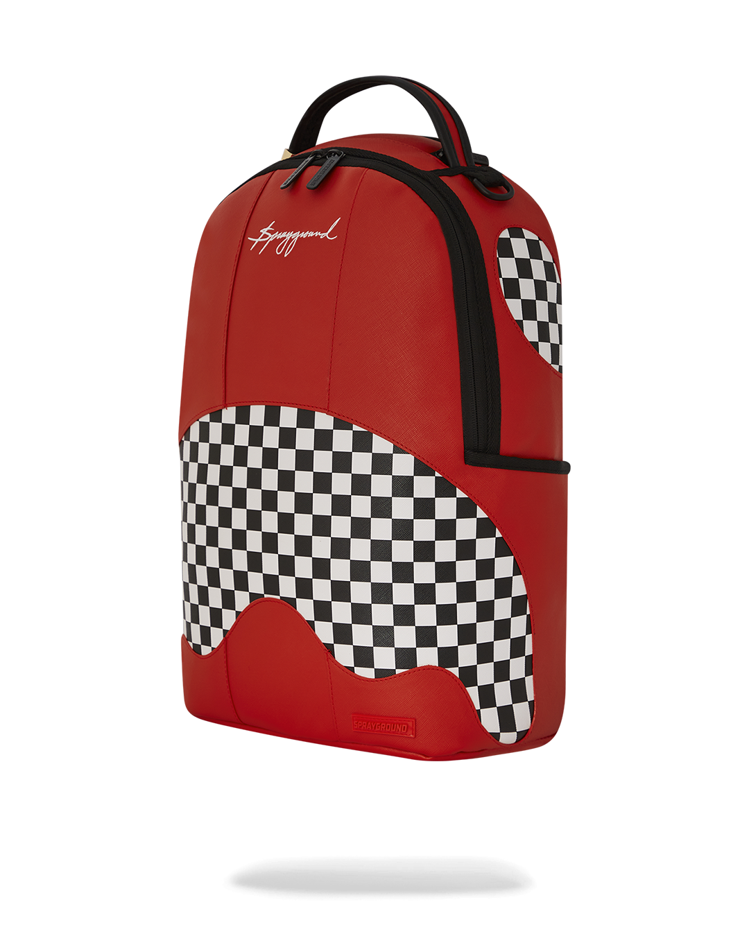 Open backpack displaying velour laptop compartment and organizer pockets