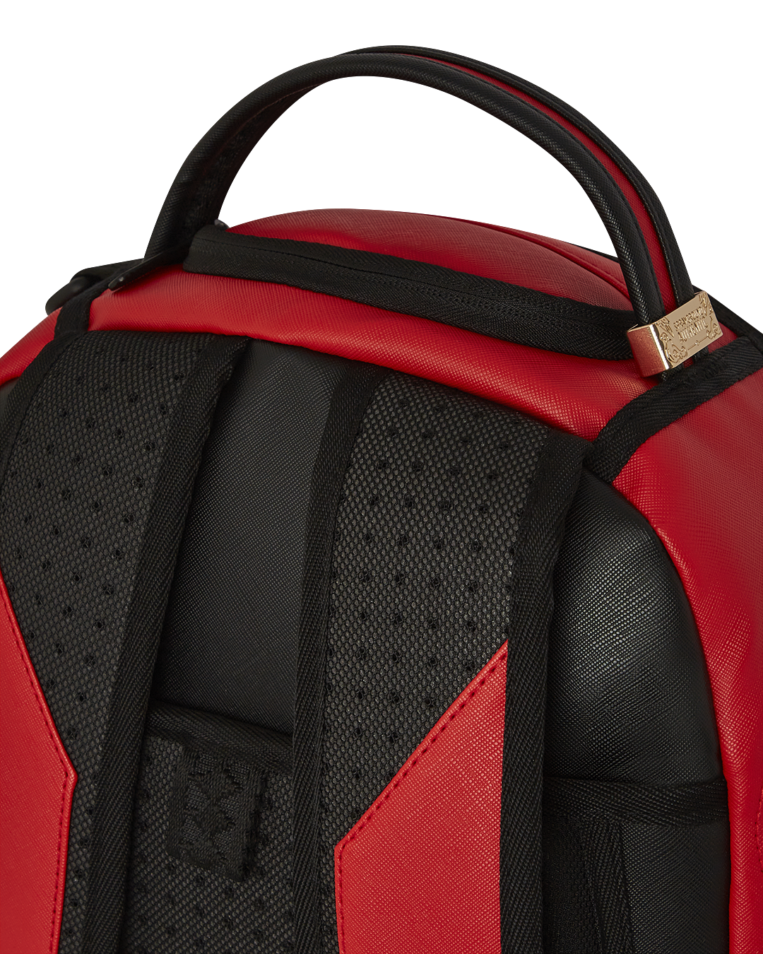 Side view of Rogue Racer backpack showing checker print and side pockets
