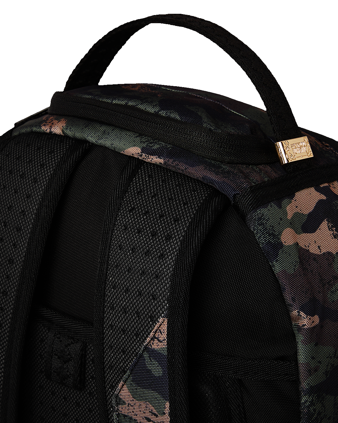 Side angle showing ergonomic straps and velour sunglass compartment