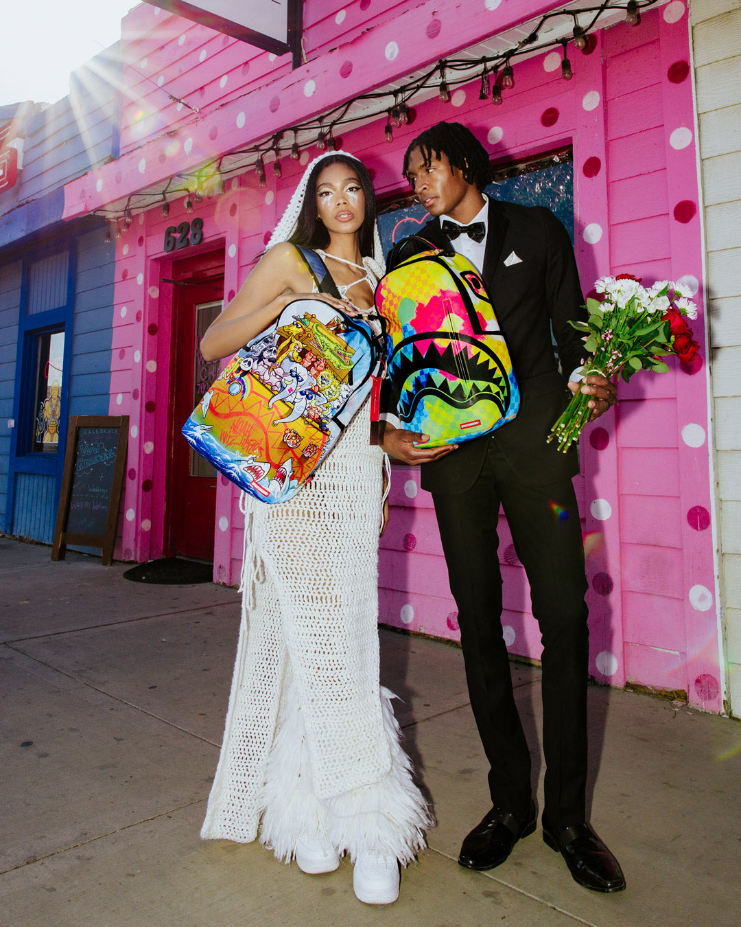 Deluxe Sprayground backpack with ergonomic mesh back padding and adjustable straps