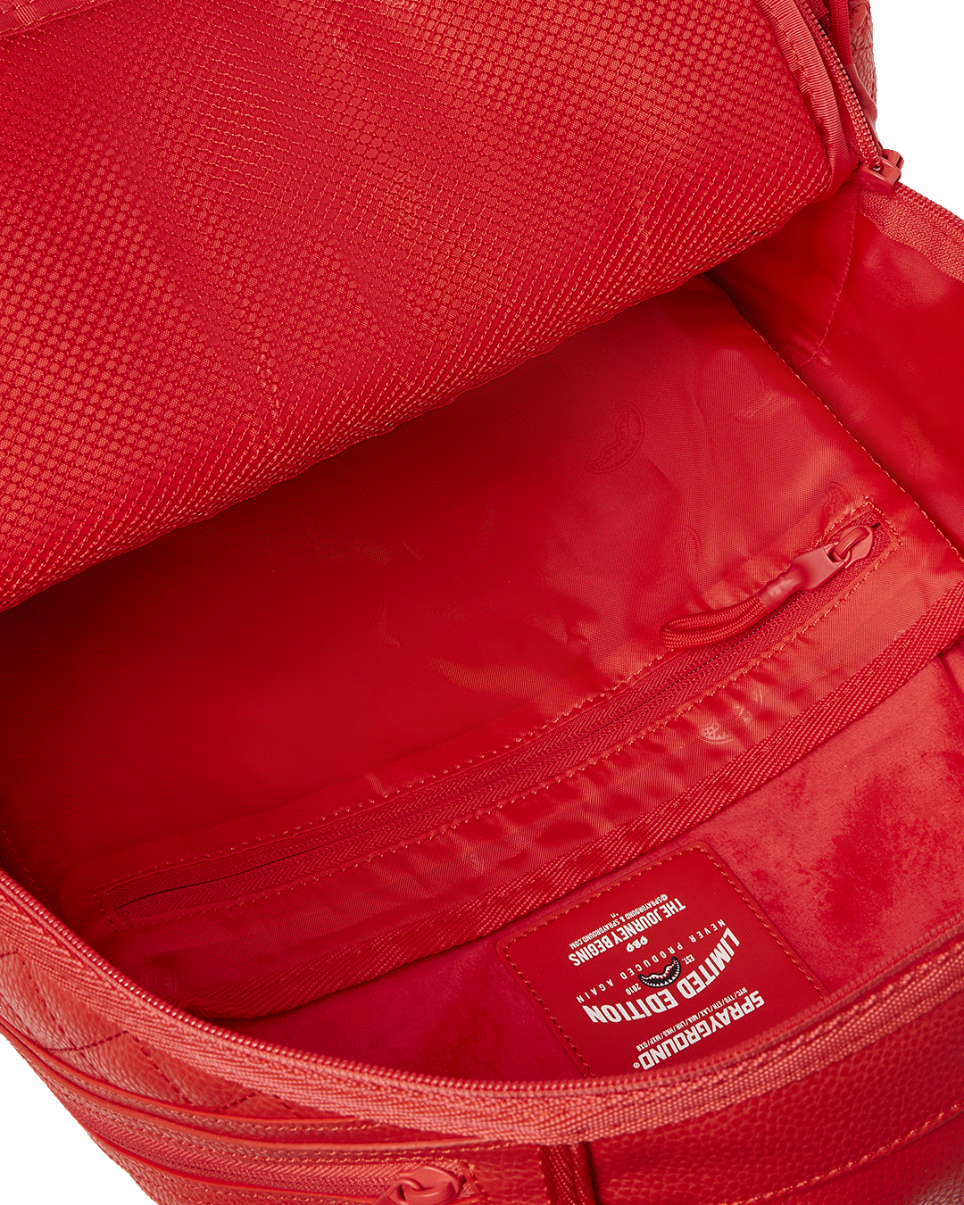 Front view of stylish female backpack with gold zippers and ergonomic design