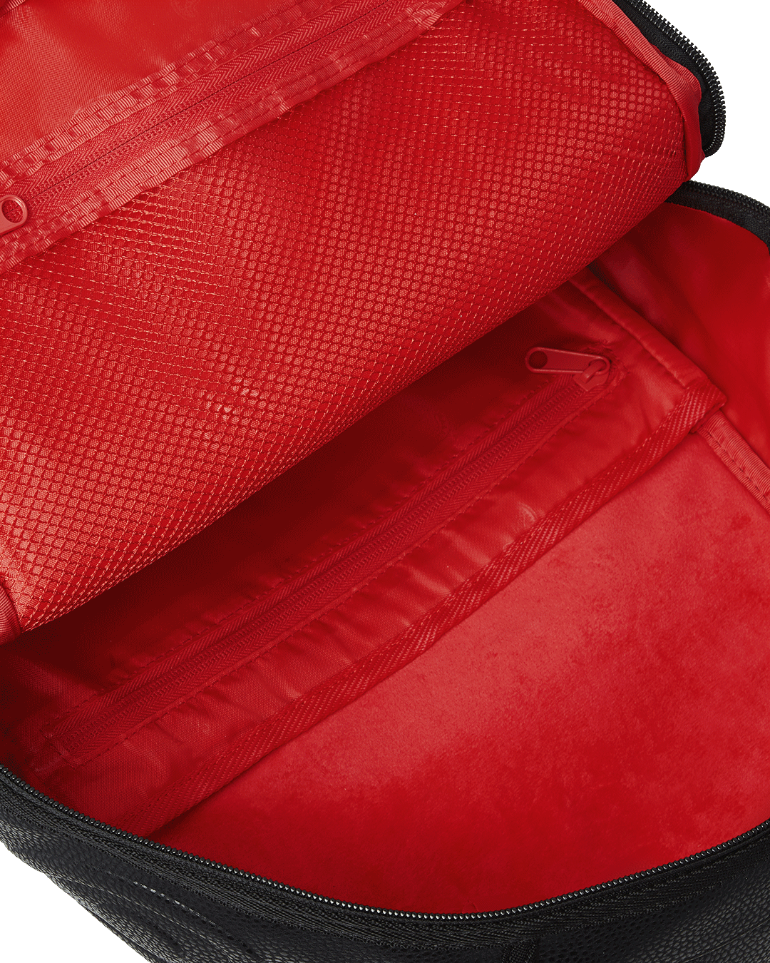 Side angle of laptop backpack for women attached to rolling luggage