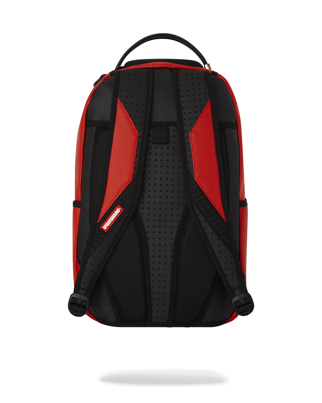 Elegant faux leather travel backpack for women with side pockets.