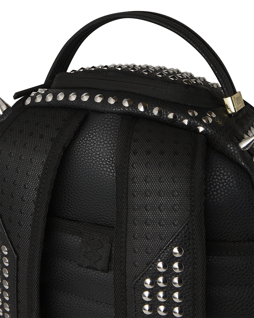 Close-up of the ergonomic back padding and adjustable straps on the backpack.