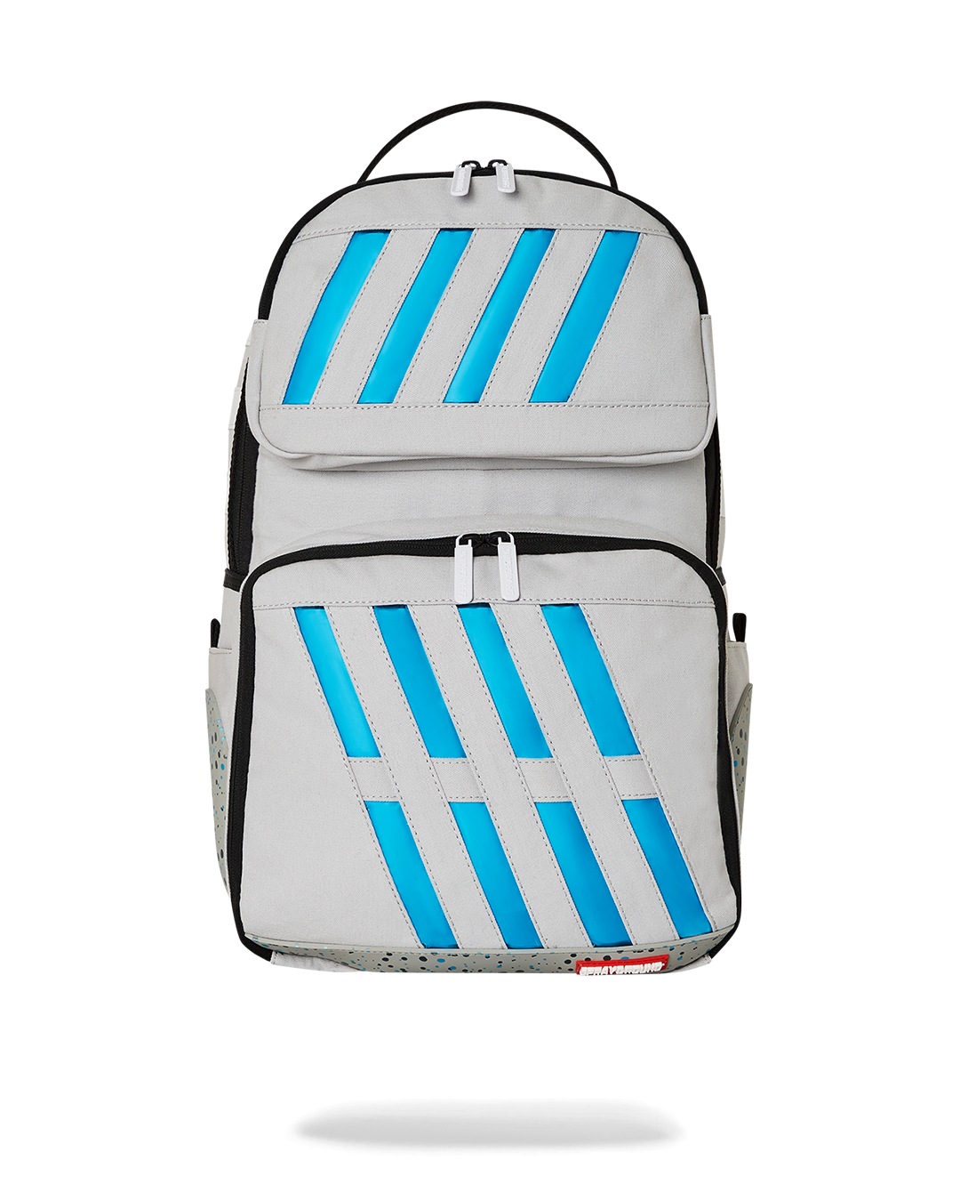 Close-up of the backpacks LED light settings and micro-USB charging port