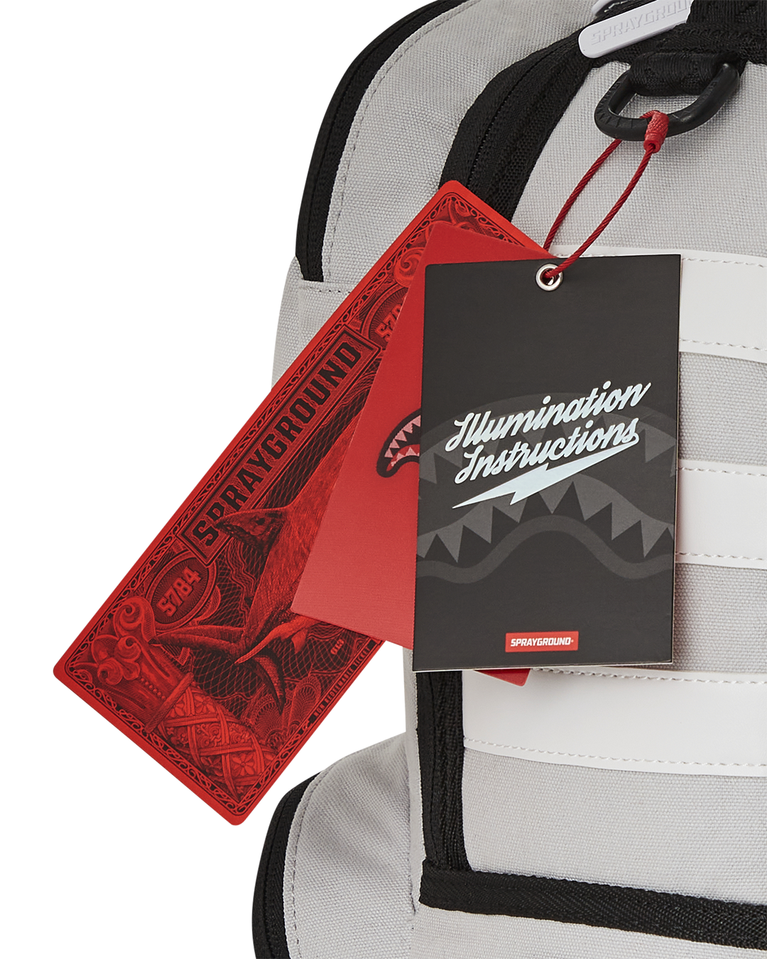 Storm Trooper LED Backpack front view with lights on