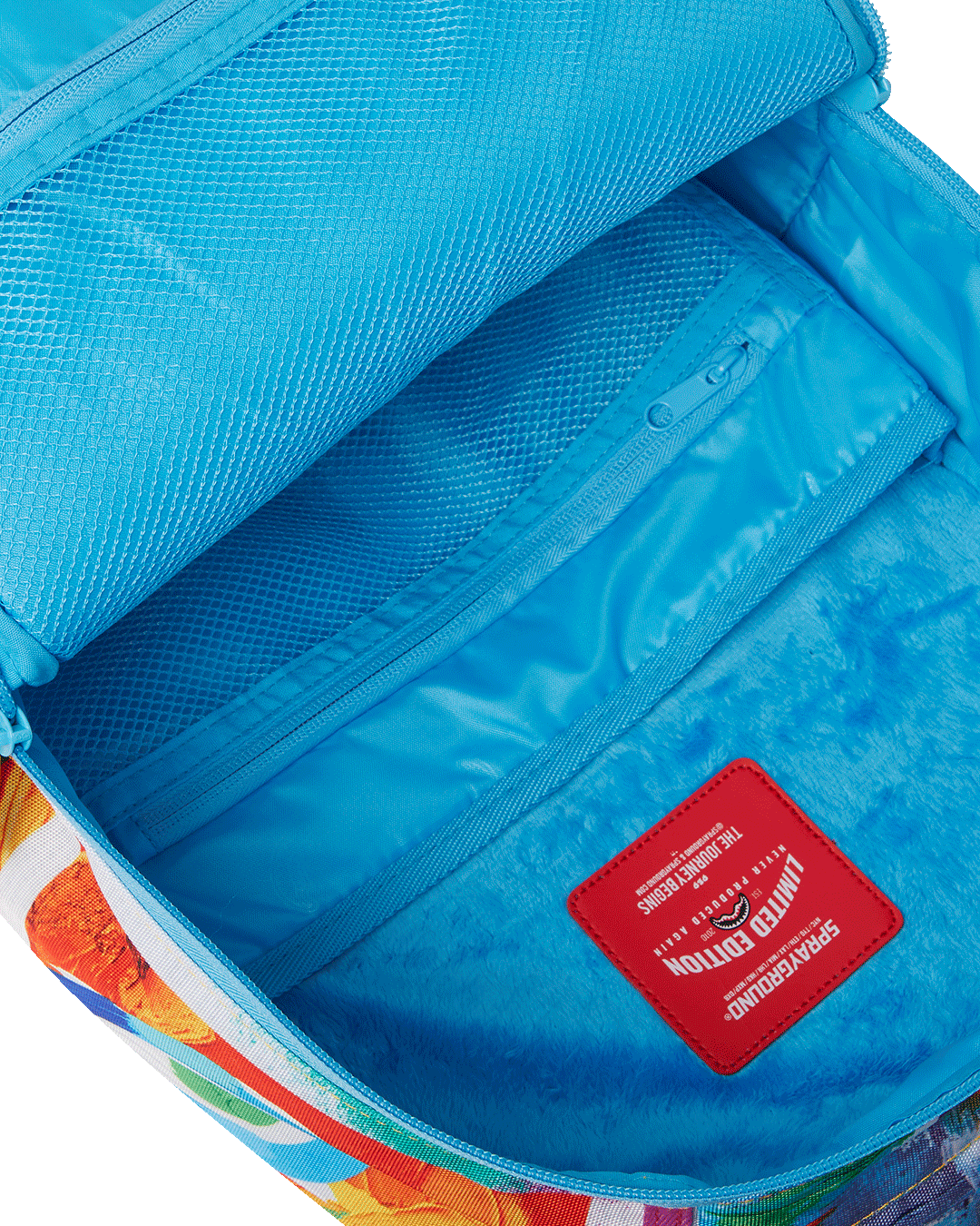 Separate velour laptop compartment and zippered stash pocket for organization