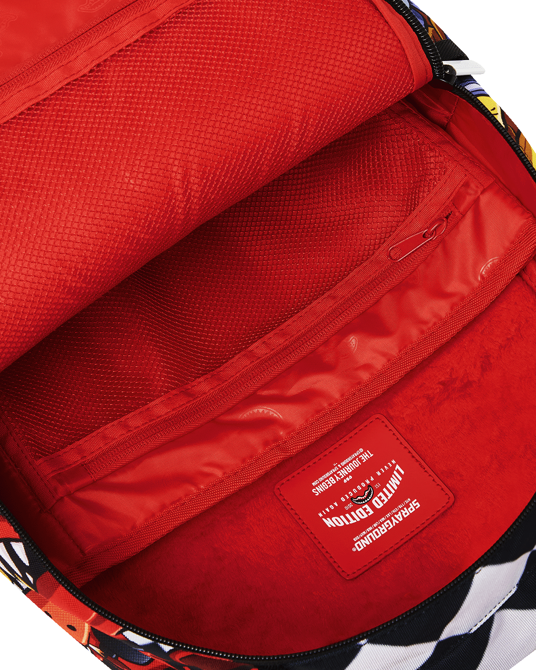 Side angle showing ergonomic padding and luggage sleeve for travel