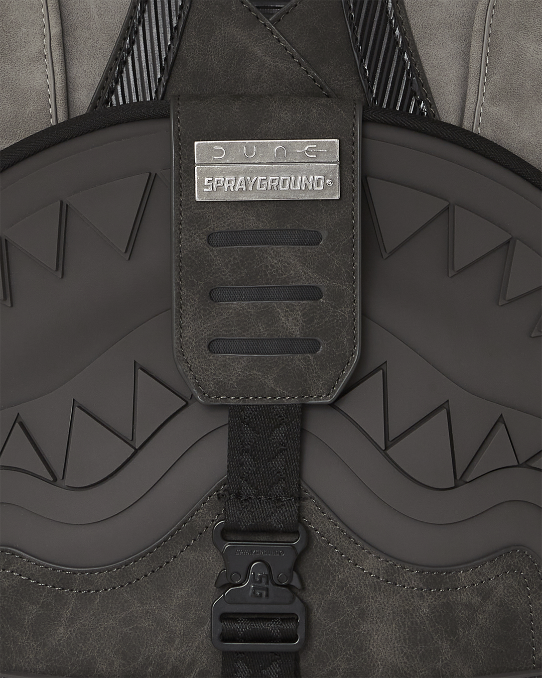 Backpack side view showing adjustable straps and ergonomic mesh padding