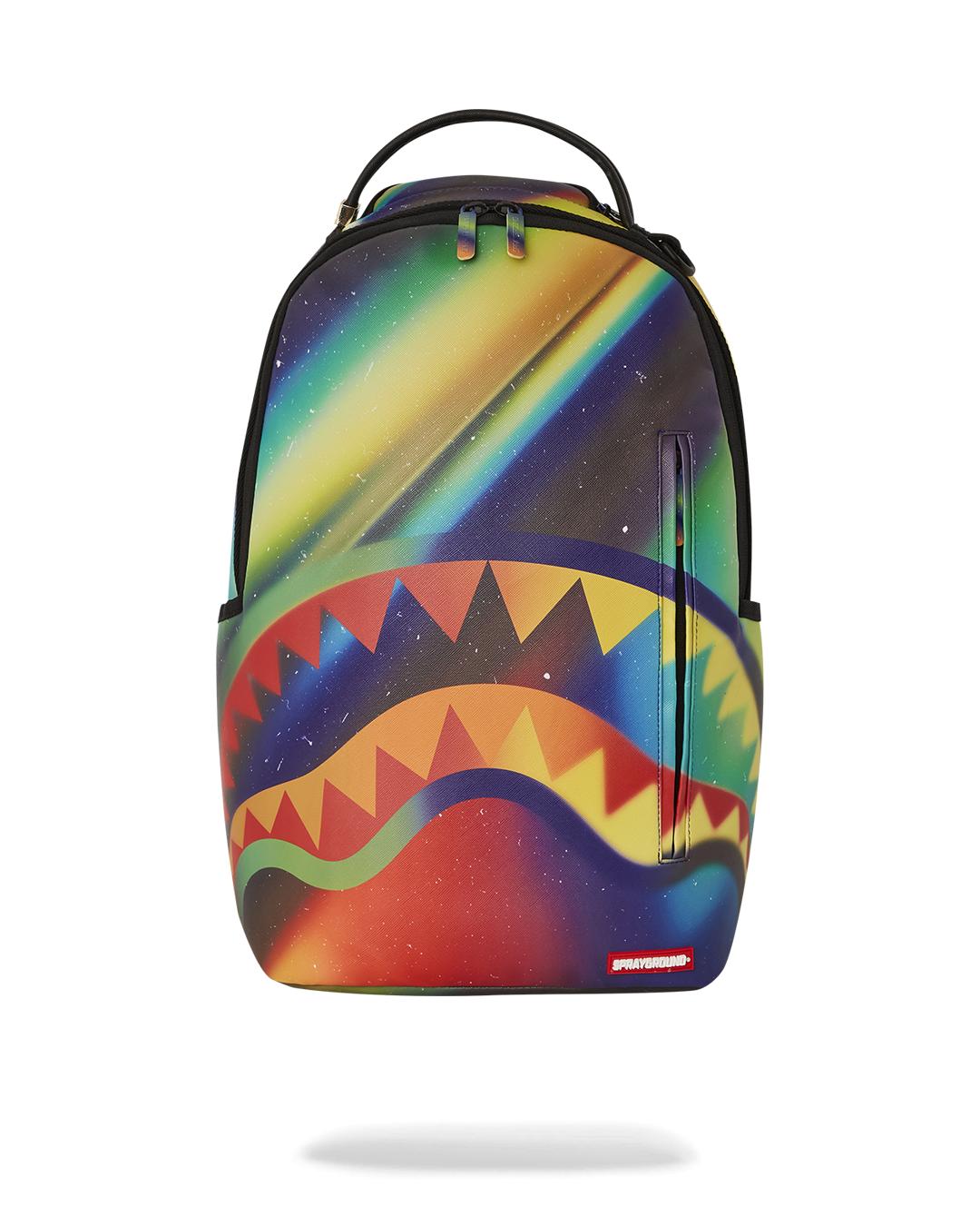 Aurora Borealis backpack in use, showcasing its sleek design and side pockets