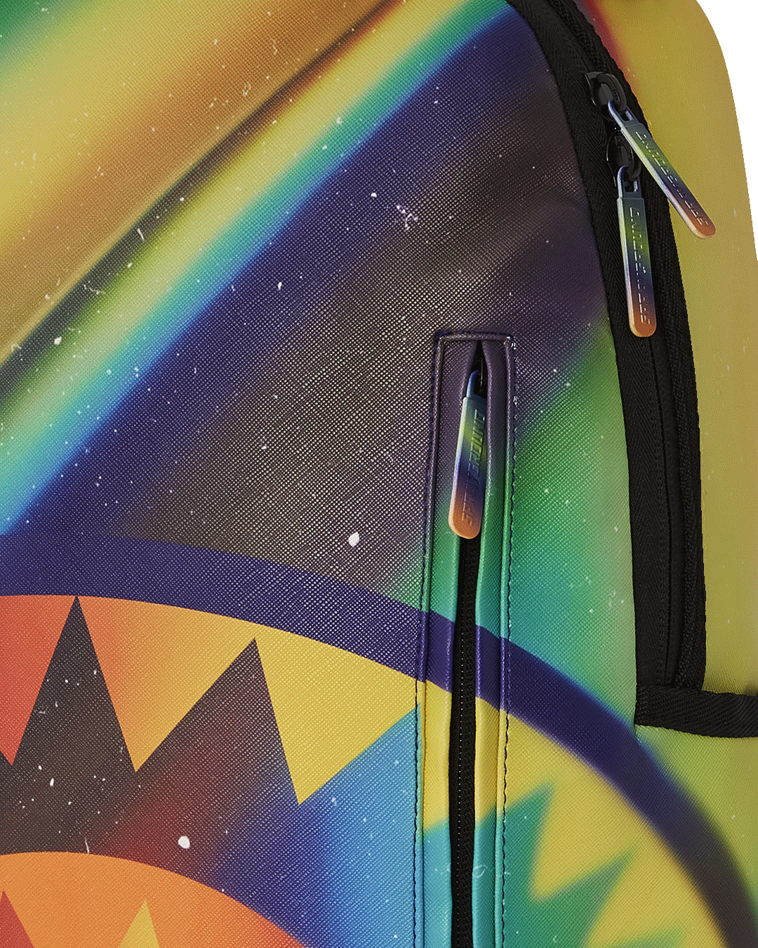 Aurora Borealis backpack in use, showcasing its sleek design and side pockets