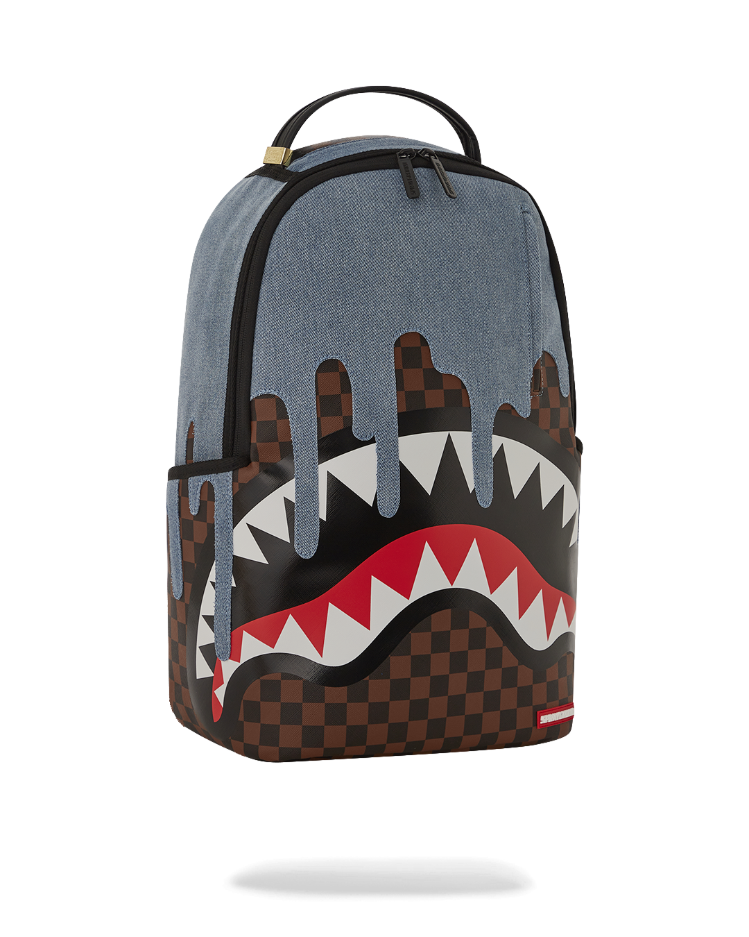 Back view showing mesh padding and adjustable straps on leather laptop backpack