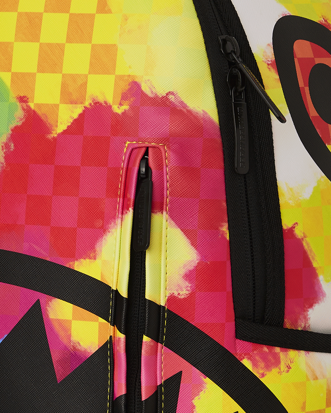 Interior of the backpack showing the velour laptop and sunglass compartments