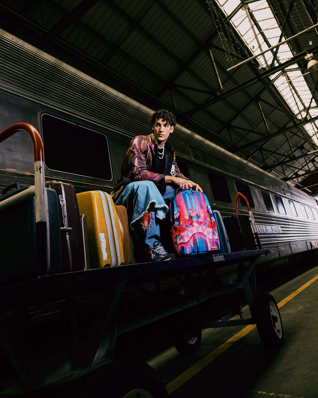 Lifestyle shot of the backpack being carried in an urban setting
