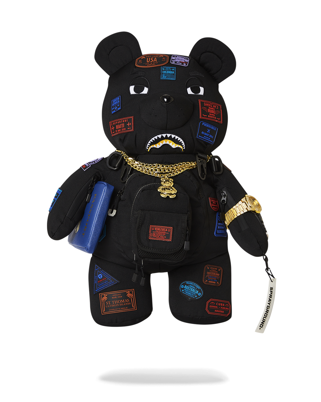 Front view of the Limited Edition Sprayground Teddy Bear Backpack