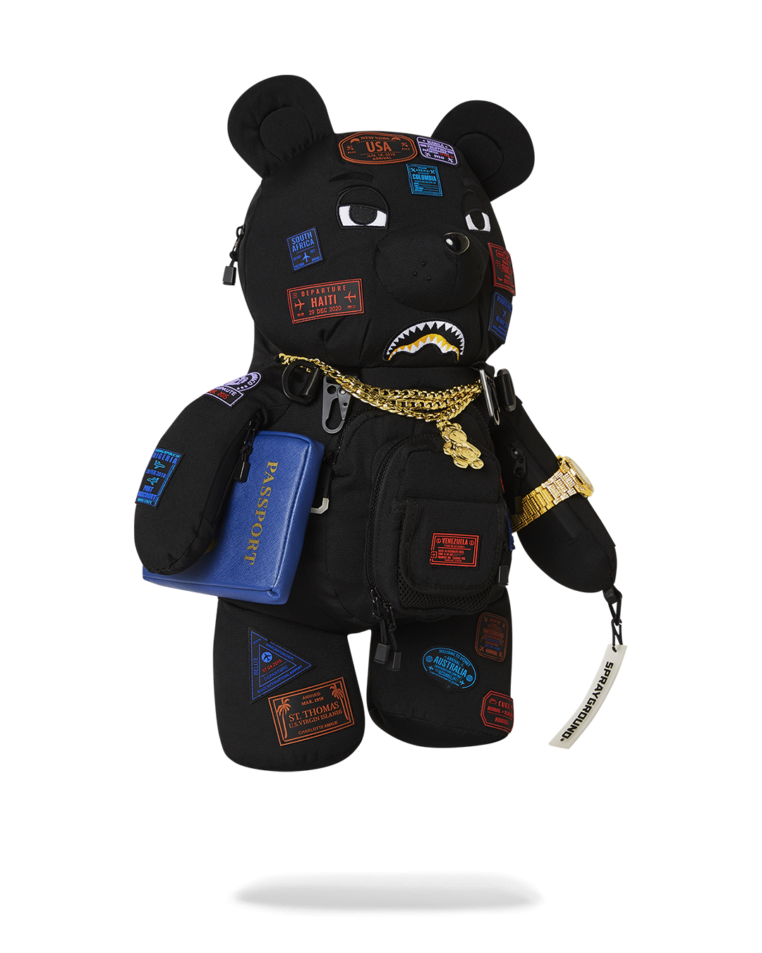 Side view of backpack with adjustable straps and back panel pocket
