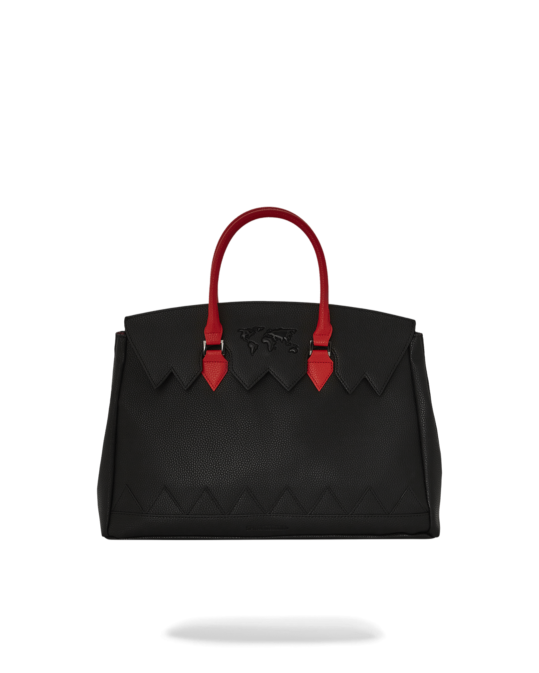 Side view of luxury handbag showing expandable snaps
