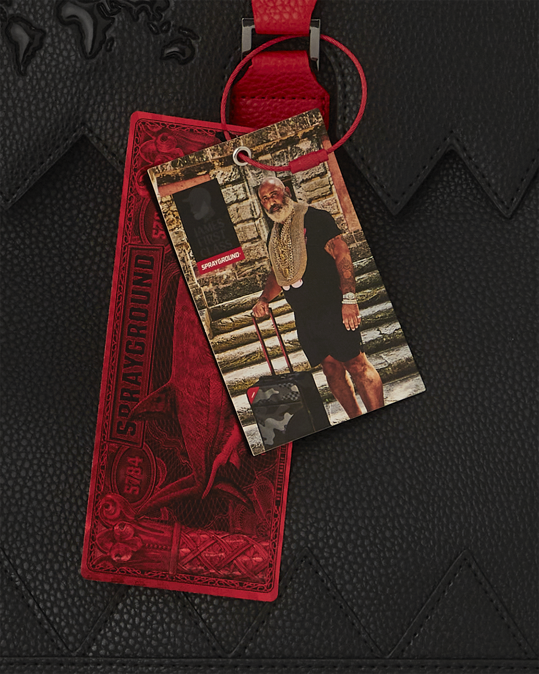 Interior of handbag featuring zippered pocket and spacious design