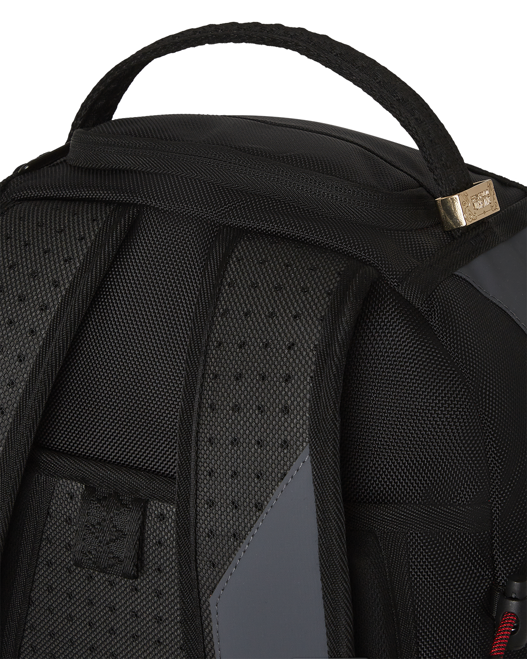 G-Force Trek Night Backpack worn over shoulder, showcasing its sleek faux leather design