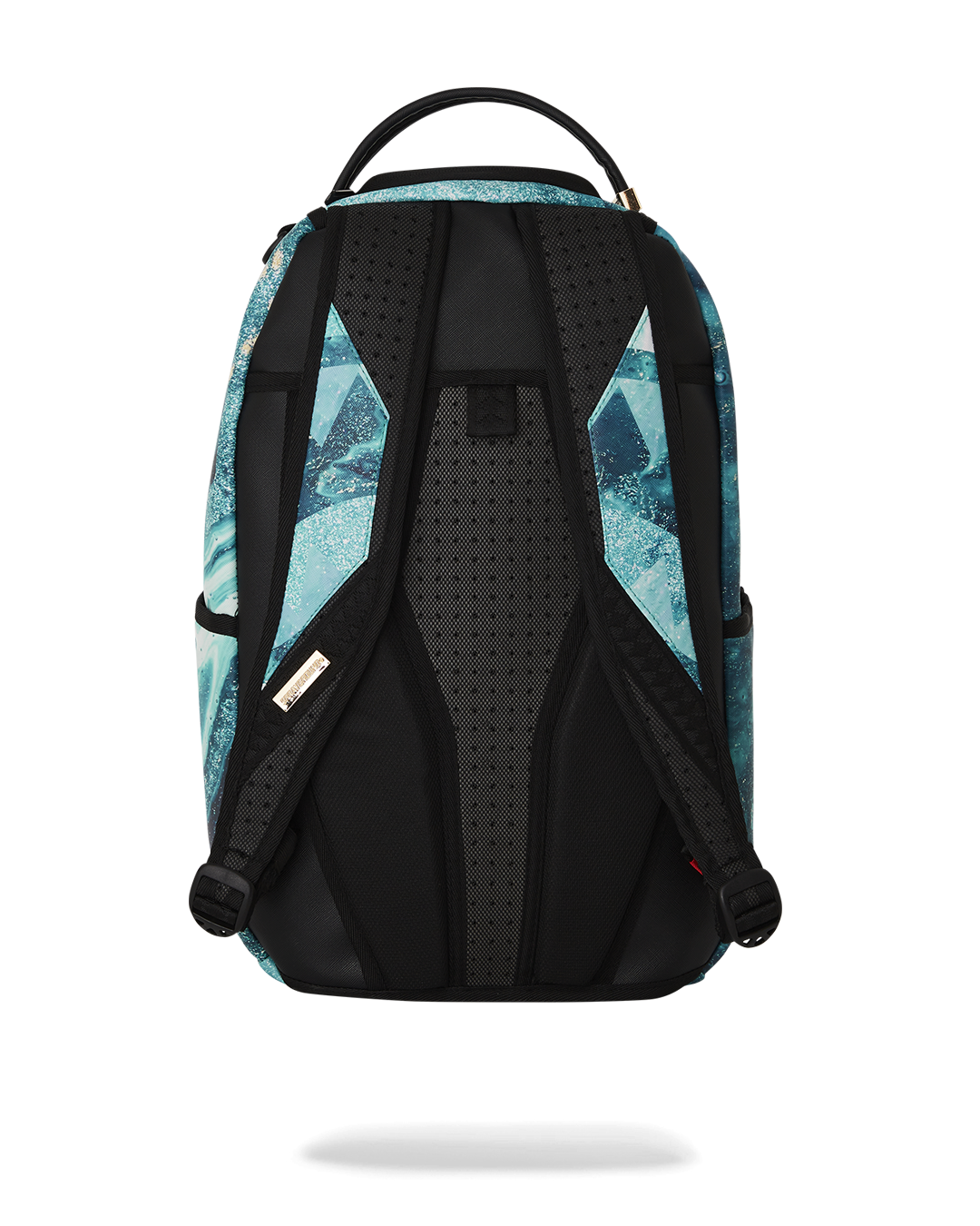 Front view of the Tectonic Luxe Faux Leather Backpack, showcasing its chic design.
