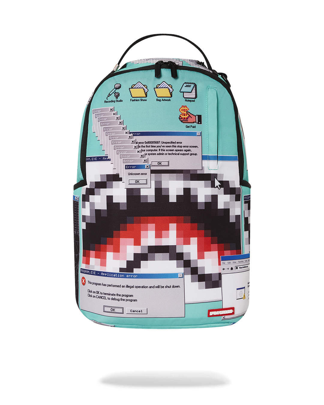 Sprayground Authentic Laptop Backpack - front view with multiple pockets