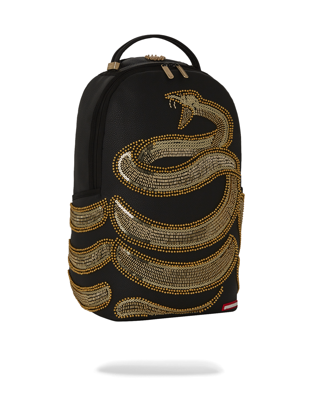 Interior of the backpack featuring a velour laptop pocket and organized compartments