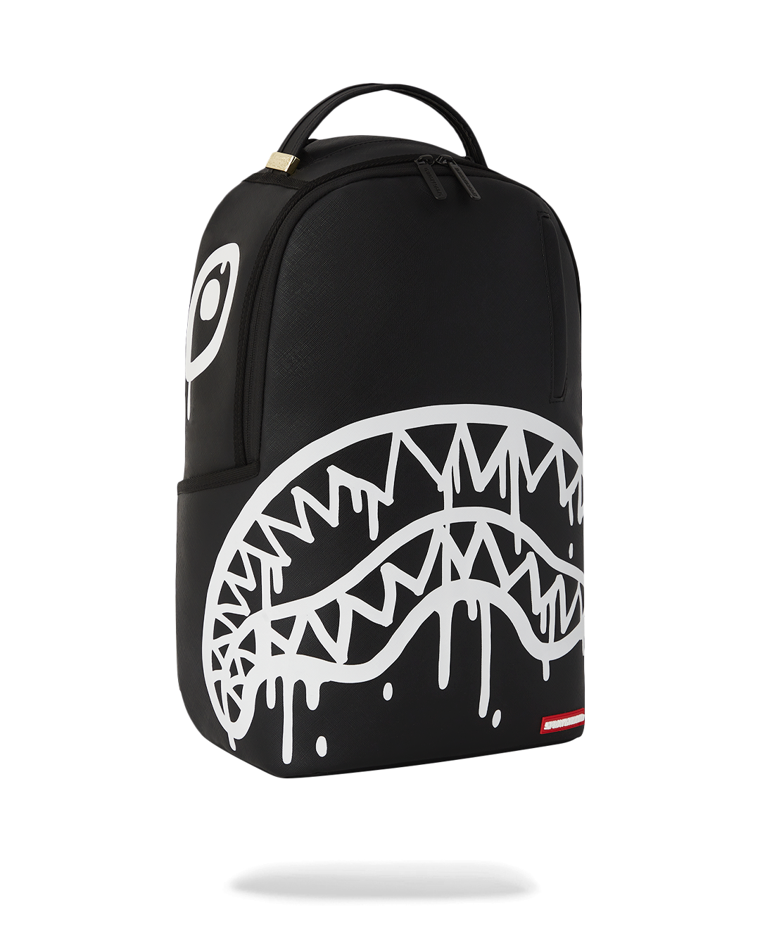 Interior view of the backpack featuring a velour laptop compartment.