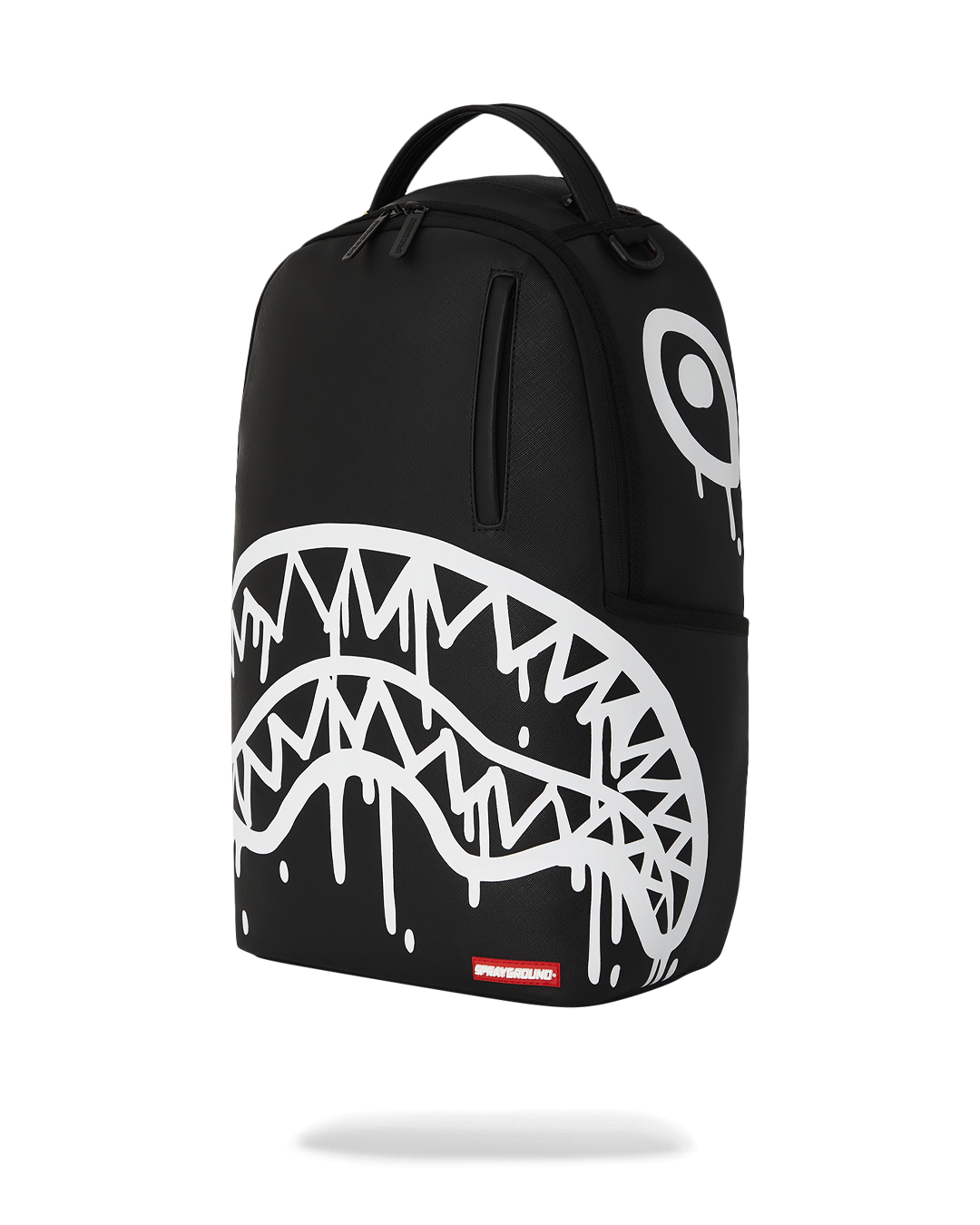 Interior view of the backpack featuring a velour laptop compartment.