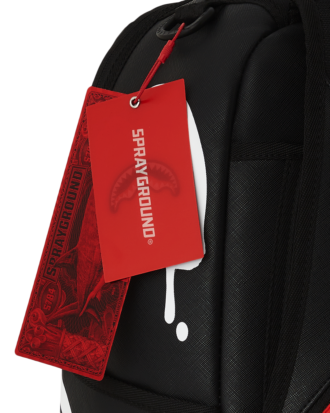 Front view of chic faux leather travel backpack with gold zippers.