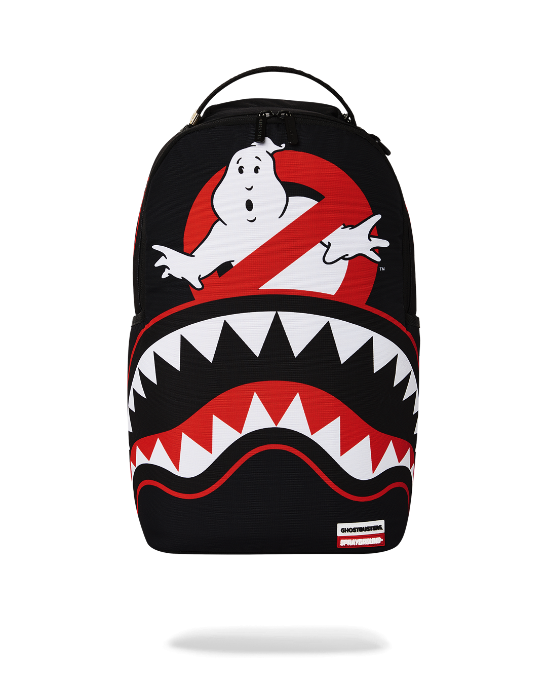 Front view of the Ghostbusters Shark Backpack with laptop compartment and trendy design