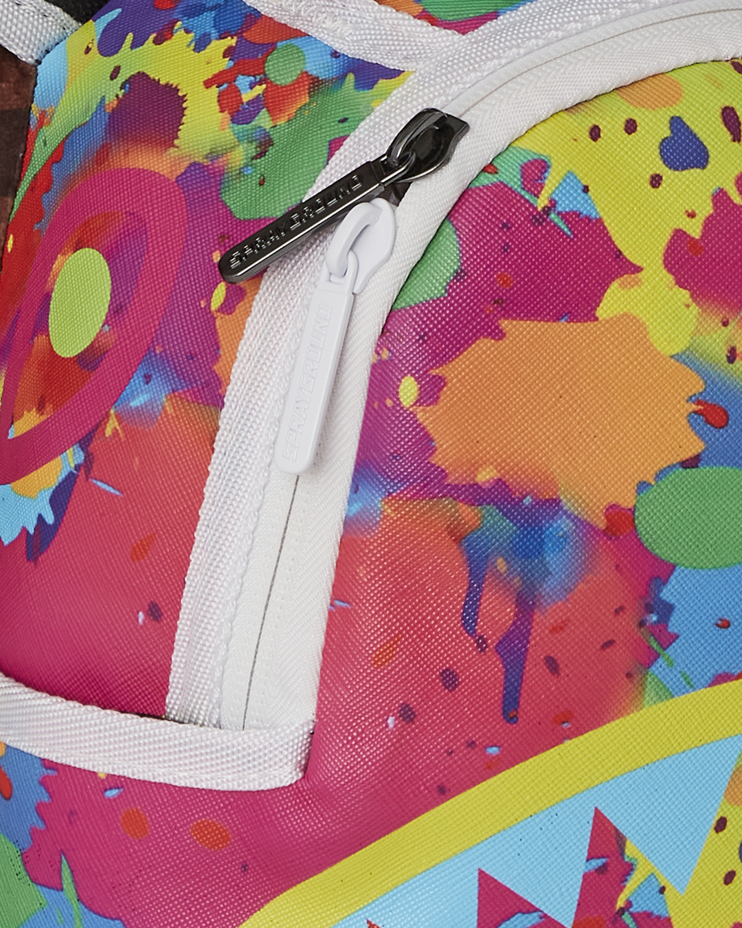 Close-up of the backpacks zippered pockets and adjustable straps