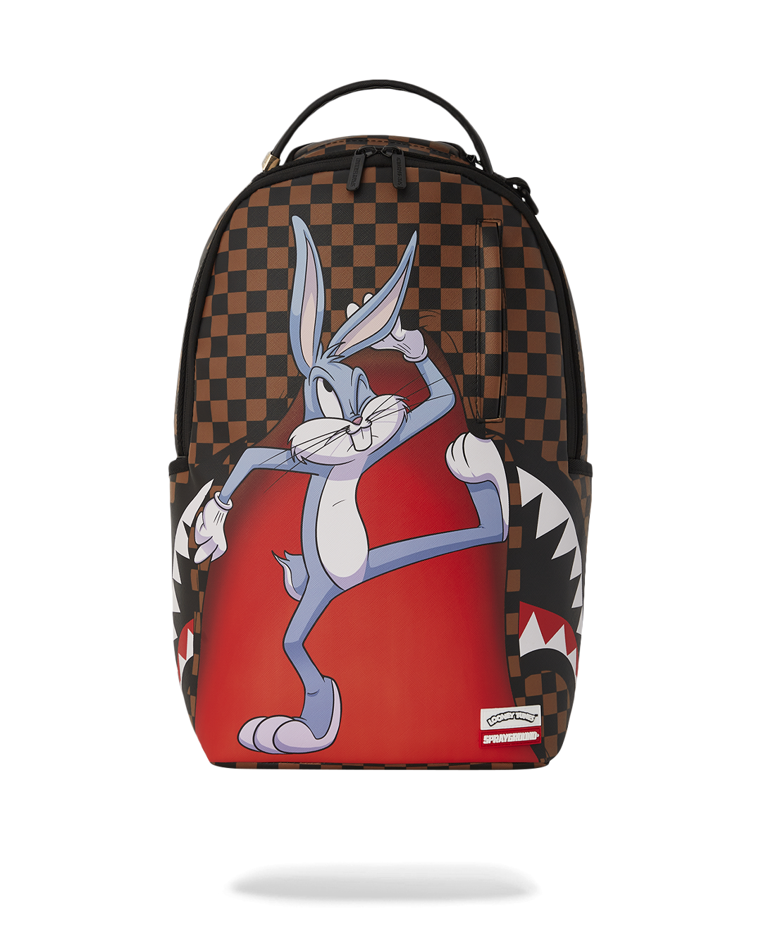 Bugs Bunny faux leather backpack worn casually over one shoulder