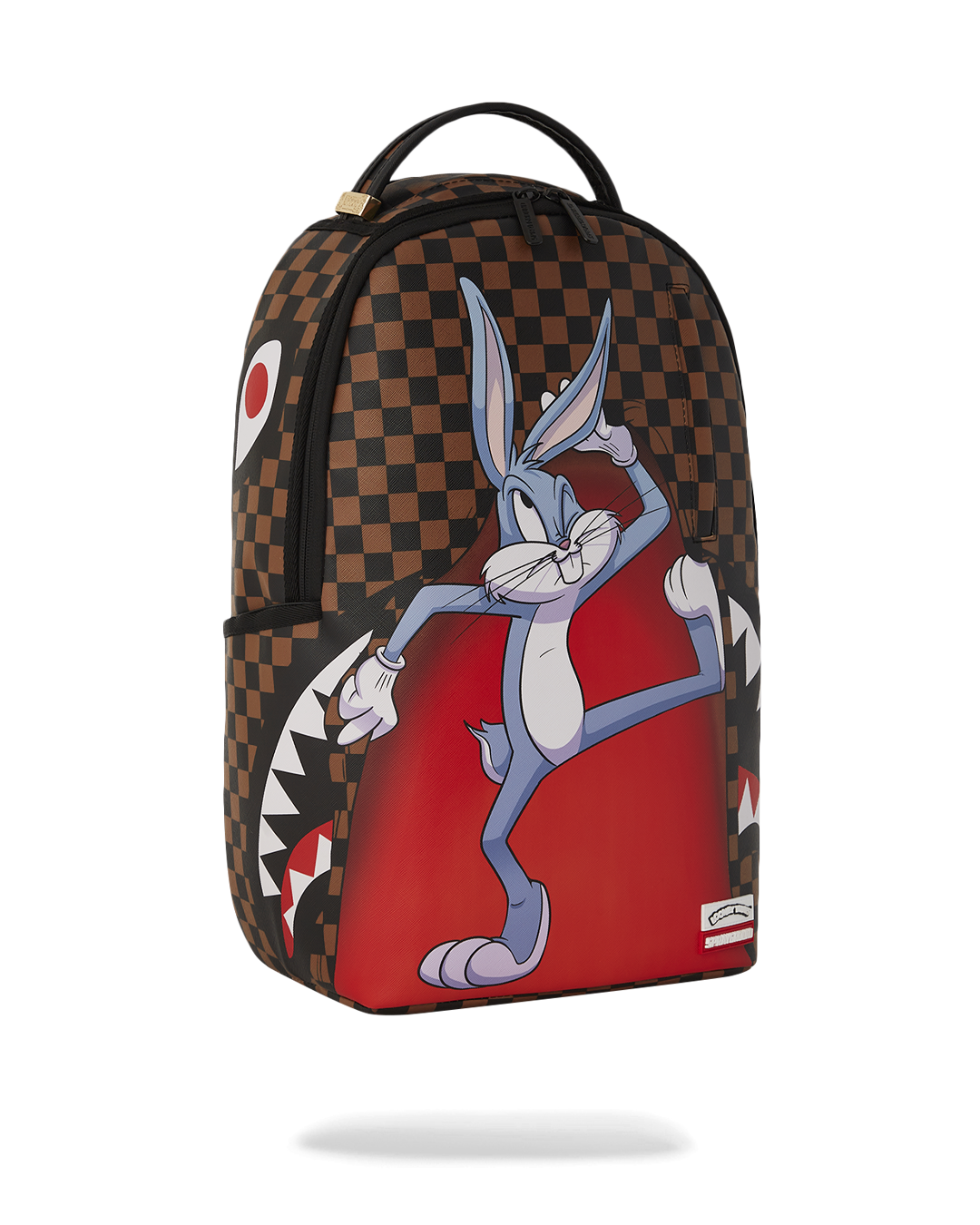 Back view of the faux leather backpack showing the mesh padding.